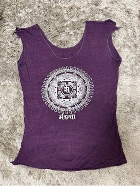 Purple Graphic Scoop Neck Women’s Tank Top